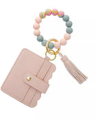 Wallet Wristlet Silicone Bead Tassel Keychains Women Girls