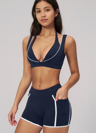 Clarity Contour 2-Piece Activewear Set — Sports Bra & Shorts