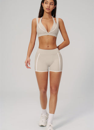 Clarity Contour 2-Piece Activewear Set — Sports Bra & Shorts