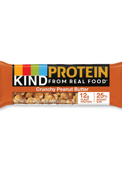 KIND Protein Bars, Crunchy Peanut Butter, 1.76 oz, 12/Pack