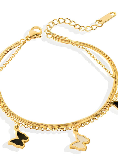 "Butterflies" Bracelet – 18K Gold Plated Steel