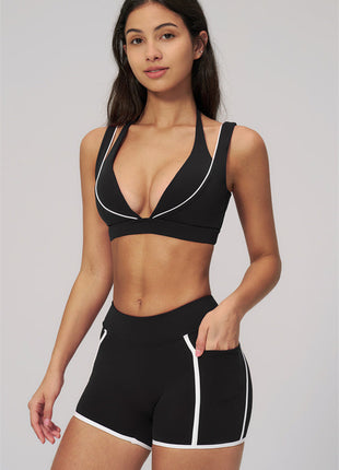 Clarity Contour 2-Piece Activewear Set — Sports Bra & Shorts