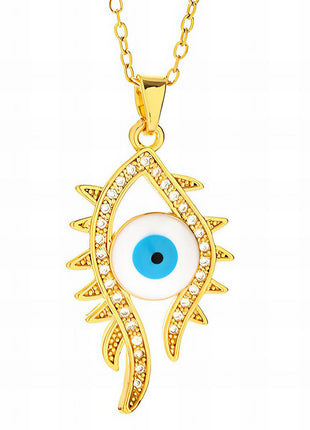 "EVIL EYE" NECKLACE, 18K GOLD PLATED STEEL