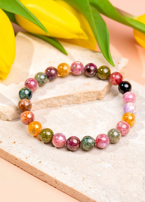 The Spiral Breaker - Rainbow Tourmaline Bracelet