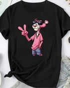Pink Panther Women's Graphic T-Shirt - All-Season Fashion Top