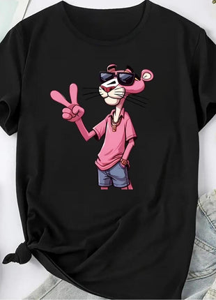 Pink Panther Women's Graphic T-Shirt - All-Season Fashion Top