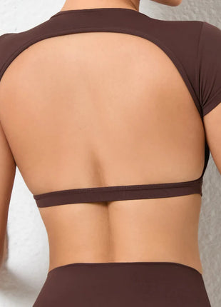 Fitted Backless Fitness Crop Top