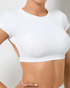 Fitted Backless Fitness Crop Top
