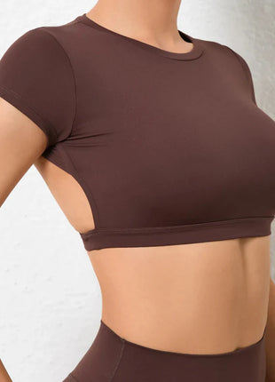 Fitted Backless Fitness Crop Top