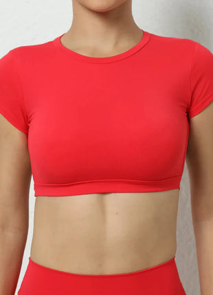 Fitted Backless Fitness Crop Top