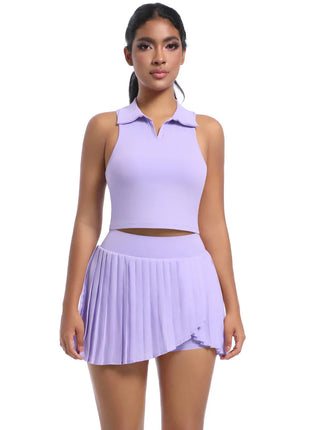 2 PCS Women's Yoga Gym Set Bra & Skirt