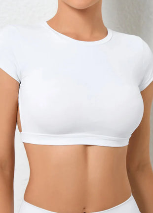 Fitted Backless Fitness Crop Top