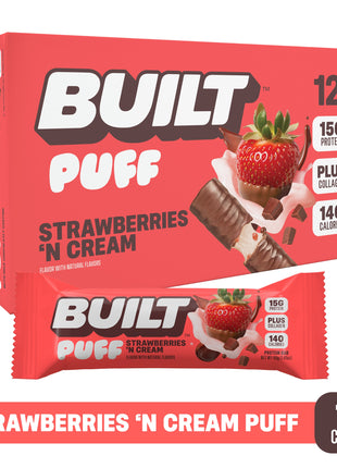 Strawberries 'N Cream Puff BUILT Puff Protein Bars