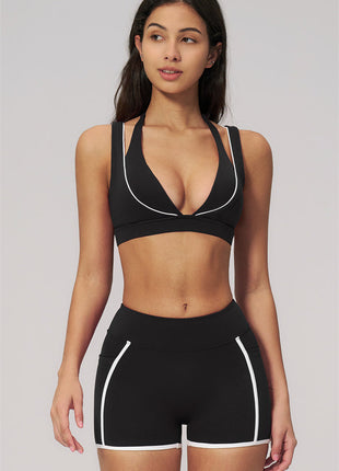 Clarity Contour 2-Piece Activewear Set — Sports Bra & Shorts
