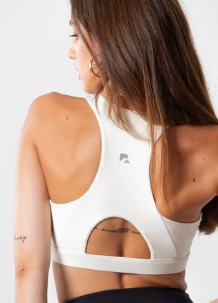 Women's Heart Neckline Sports Bra - Beige | LuxeForm Medium Support