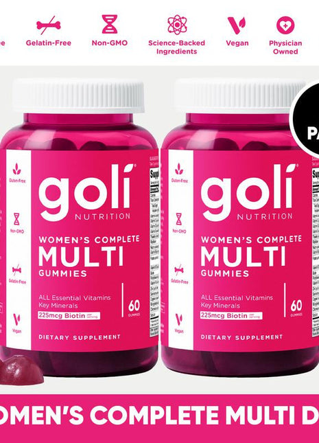 Ultimate Women's Multi Gummies 2-Pack: 13 Essential Vitamins for Healthy Hair, Skin & Nails, Immune Support, and Heart Health - Gluten-Free, Vegan, Non-GMO!