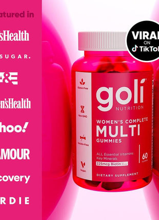 Ultimate Women's Multi Gummies 2-Pack: 13 Essential Vitamins for Healthy Hair, Skin & Nails, Immune Support, and Heart Health - Gluten-Free, Vegan, Non-GMO!