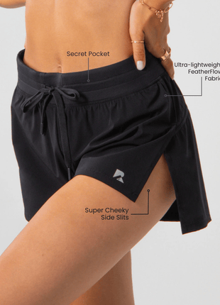 Cheeky Black Flyaway Shorts | Women's Running & Workouts | Runner's Athletics