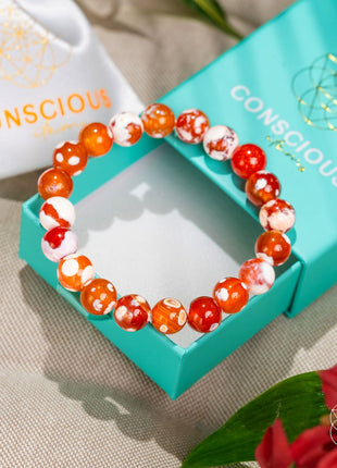 Feminine Force – Carnelian Orca Agate Bracelet