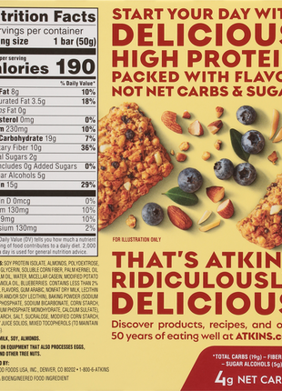 Atkins Soft Baked Blueberry Protein Bar