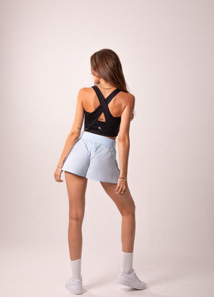 Women's Workout Tank Top with Phone Pockets - Black | LuxeForm Criss-Cross Back