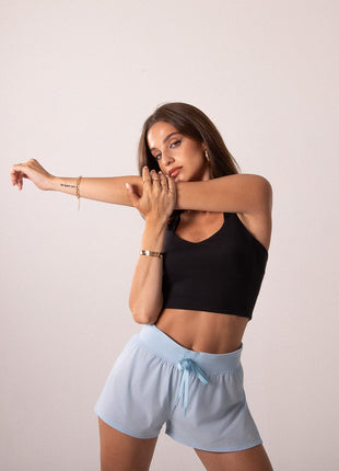 Women's Workout Tank Top with Phone Pockets - Black | LuxeForm Criss-Cross Back